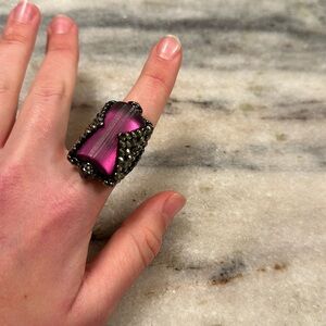 Purple acrylic fashion ring by alexis bittar